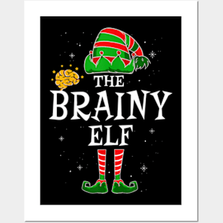 The Brainy Elf Group Matching Family Christmas Smart Funny Posters and Art